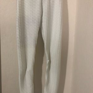 White Anti Cellulite Butt Lift Workout Pants